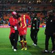Asamoah Gyan after missing penalty against Uruguay during 2010 World Cup