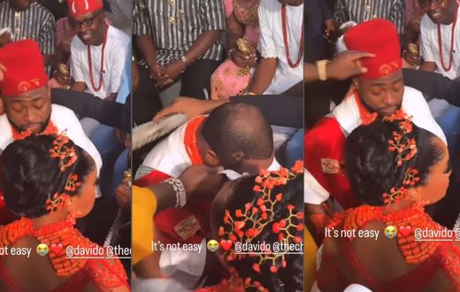 Davido weeps as Chioma’s dad blesses their union