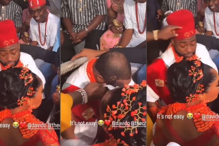 Davido weeps as Chioma’s dad blesses their union