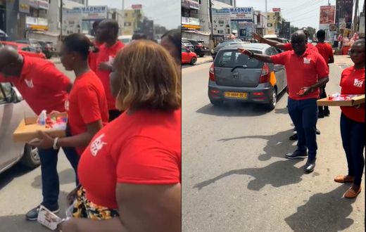 Video captures Dome Kwabenya PC, Mike Oquaye Jnr sharing chocolates in traffic