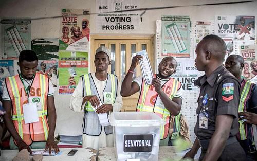 A polling unit in Nigeria