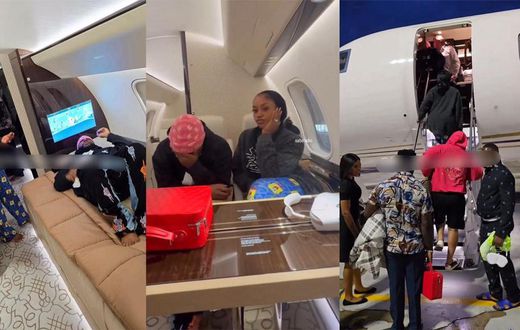 Davido and Chioma jet off in new $75m private jet after lavish wedding (VIDEO)
