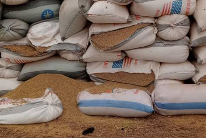 Bags of rice left to waste in Builsa