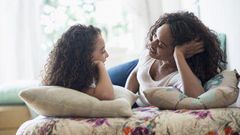 Mother and daughter conversing