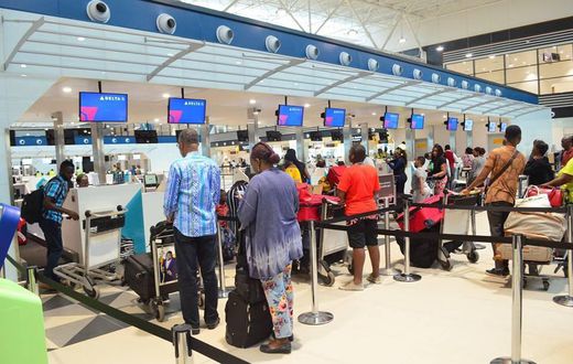 Passengers at Kotoka Airport Ghana