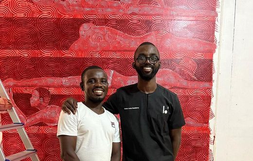 Foster Sakyiamah, an Accra-based artist and prominent curator Joseph Awuah-Darko aka Okuntakinte