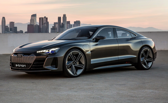 The e-tron GT concept has an over 90 kWh battery that provides a range of over 248 miles.