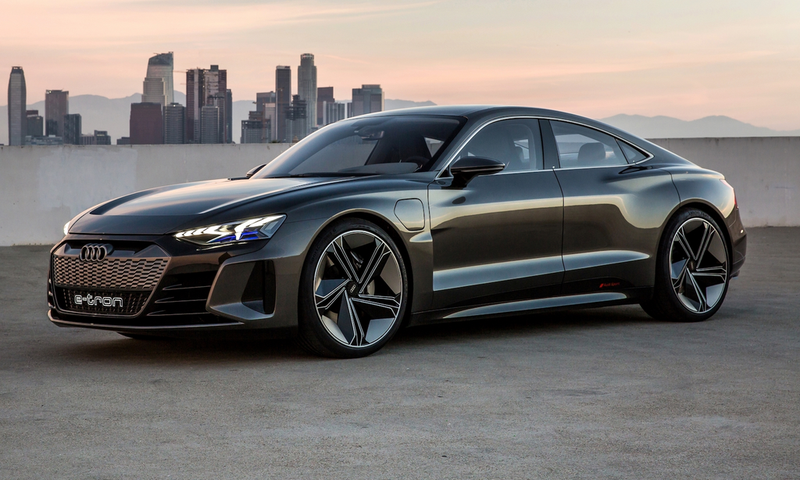 The e-tron GT concept has an over 90 kWh battery that provides a range of over 248 miles.