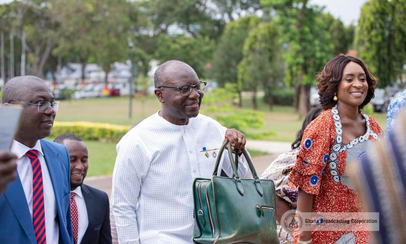 Ken Ofori-Atta, Ghana's Finance Minister presenting the 2024 Budget in the Chamber of Parliament.