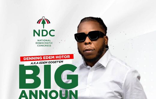 Edem to make big 'NDC' announcement tomorrow; fans convinced he wants to be an MP