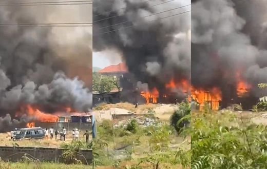 Hundreds rendered homeless as fire guts kiosk estate along the motorway