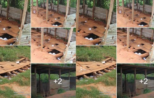SHS students remove uniforms, hang them outside to use smelly open toilet full to the brim