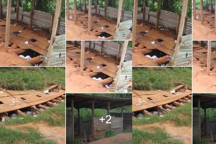 SHS students remove uniforms, hang them outside to use smelly open toilet full to the brim