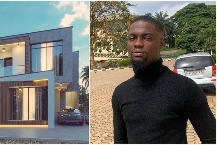 Photos: Ghanaian student wows social media with designs of modern homes
