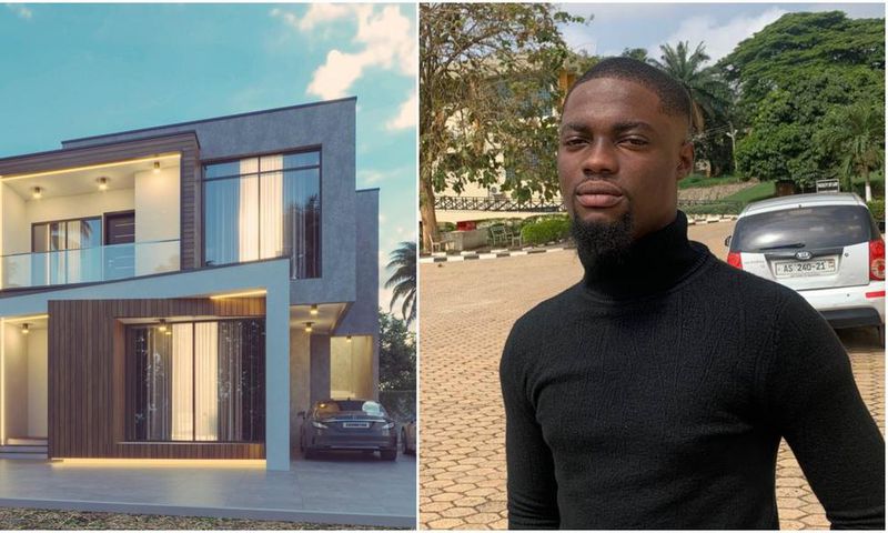 Photos: Ghanaian student wows social media with designs of modern homes