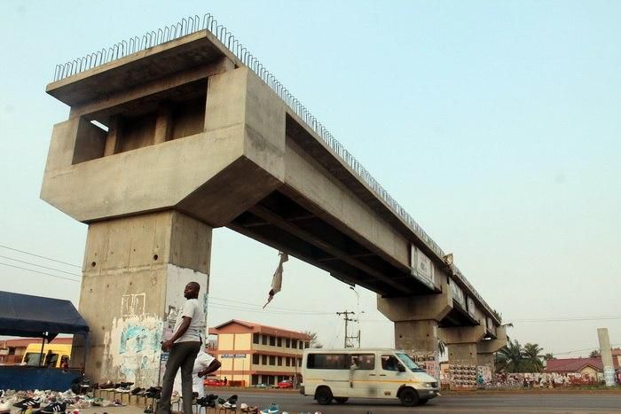The uncompleted Madina-Adentan footbridge
