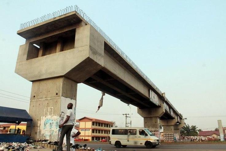 The uncompleted Madina-Adentan footbridge