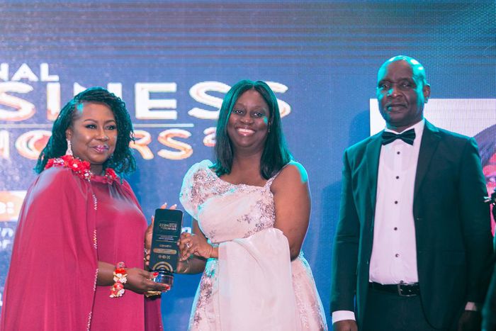 The Financial Controller for the Environmental & Sanitation Cluster of Jospong Group of Companies, Mrs. Adokarley Okpoti-Paulo (middle)