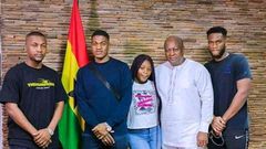 John Mahama with his children