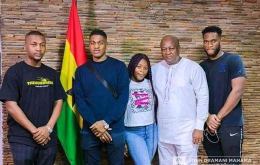 John Mahama with his children