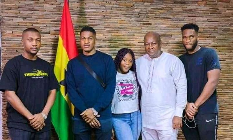 John Mahama with his children