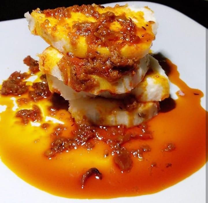 How to make Ji Mmanu (Palm oil yam)