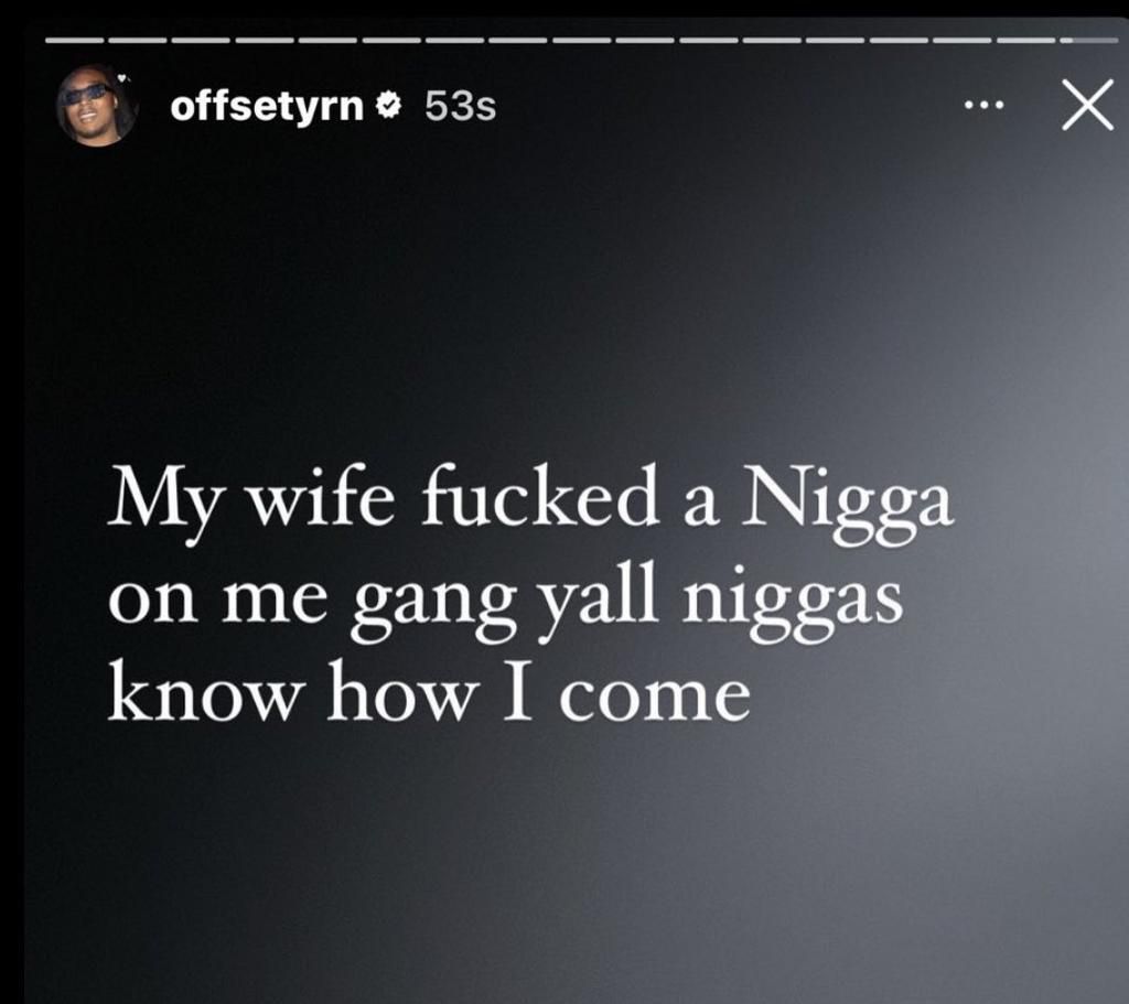 Offset accuses Cardi B of cheating on him