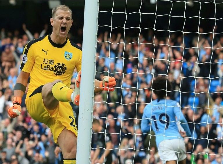 Joe Hart has had a training pitch named after him at Manchester CIty but he endured a chastening return there in the league as his Burnley side were hammered 5-0