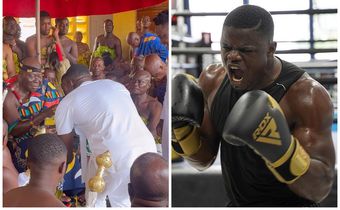 Otumfuo blesses Freezy Macbones ahead of boxing bout against Ibrahim Labaran