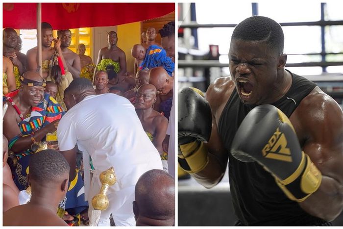 Otumfuo blesses Freezy Macbones ahead of boxing bout against Ibrahim Labaran