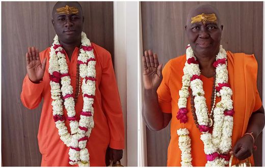 Ghanaian Hindus celebrate Swami Shankarananda and Swamini Geetananda into Hindu Monkhood