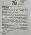 Richard Jakpa's dismissal letter