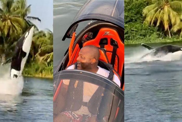 Ibrahim Mahama shows off seabreacher