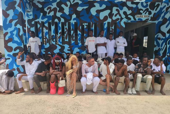 Suspects parraded by the Delta State Police Command after they were arrested at a hotel [DSPC]