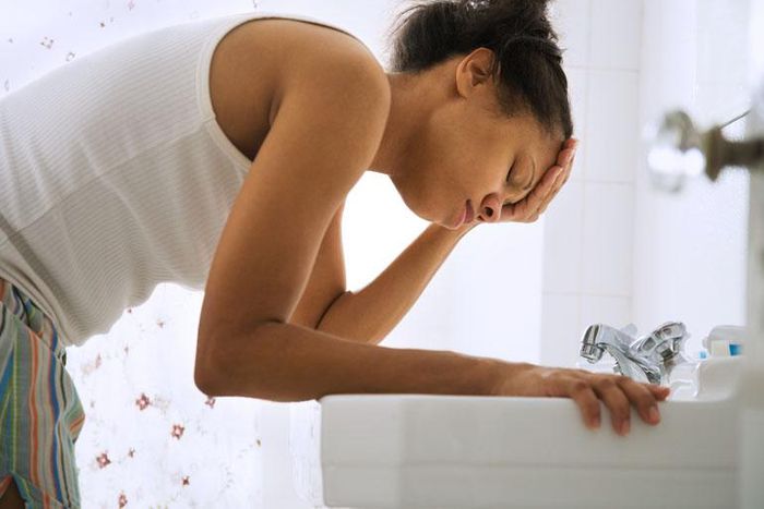 Lady suffering from morning sickness