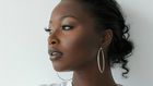 A woman with elegant earrings