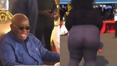 Akufo-Addo screams ‘Eii!’ as dancing woman shakes big buttocks vigorously