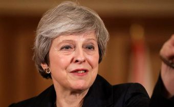 Britain's Prime Minister Theresa May holds a news conference at Downing Street in London