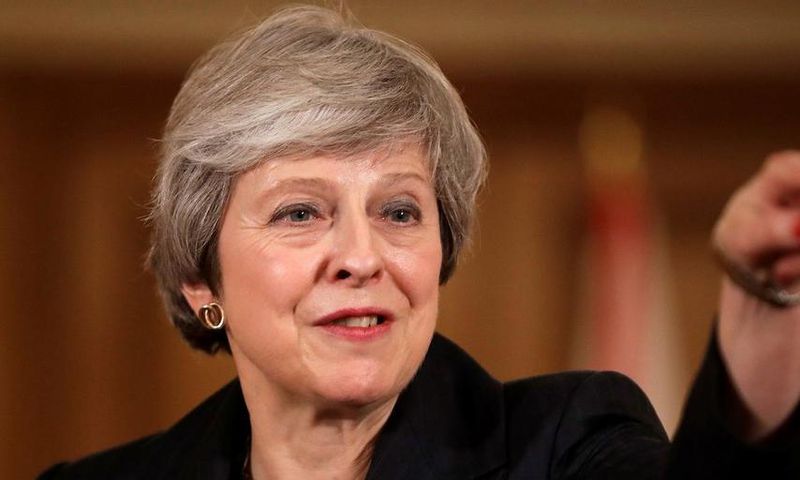 Britain's Prime Minister Theresa May holds a news conference at Downing Street in London