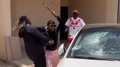 Angry Akuapem Poloo smashes windscreen of Musician's Benz during fight (VIDEO)