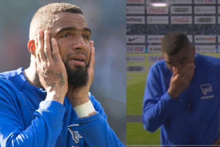 Kevin-Prince Boateng sheds tears as Hertha Berlin suffer relegation