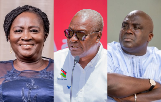 Prof Jane Naana Opoku-Agyemang, John Mahama and Julius Debrah