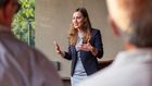 State Senate candidate Alessandra Biaggi at a campaign event in July.