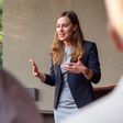 State Senate candidate Alessandra Biaggi at a campaign event in July.