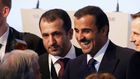 Emir of Qatar Sheikh Tamim bin Hamad al-Thani (C) talks with U.N. Secretary General Antonio Guterres at the Munich Security Conference in Munich, Germany, February 16, 2018. REUTERS/Michaela Rehle