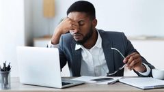 Tired man in an office