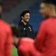 Real Madrid's Argentinian coach Santiago Solari oversees a training session on the eve of the his side's 5-0 hammering of Viktoria Plzen in the UEFA Champions League on November 7, 2018.