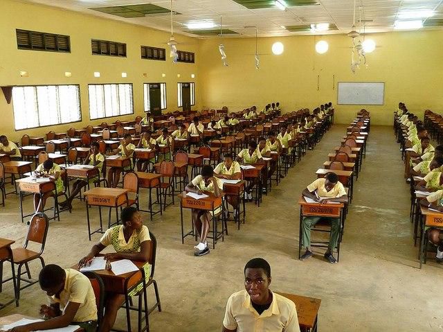 Final year students writing their BECE exams