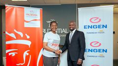 L-R; Hazel Berrard Amuah, CEO - Prudential Life Ghana, Brent Nartey, Managing Director - Engen Ghana