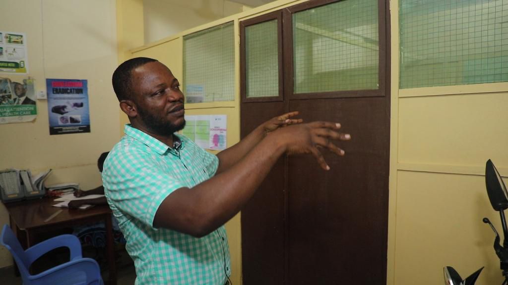 Emmanuel Egu, the physician assistant in charge of the Mafi Dove Health centre